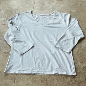 Women's White V-Neck Top